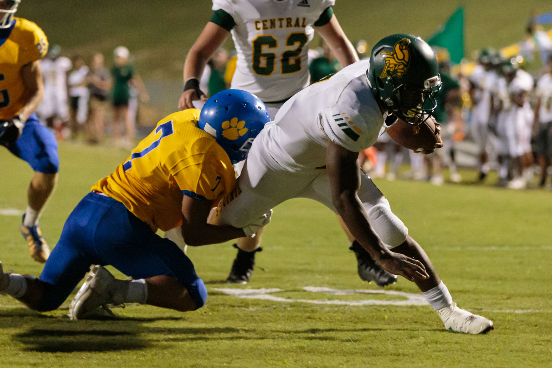 The Central Cabarrus Vikings shut out the Mount Pleasant Tigers 45-0.
